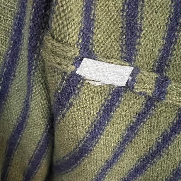 Lord & Taylor 100% Cashmere Pullover Striped Sweater Women's Size L Green Blue - Picture 11 of 11